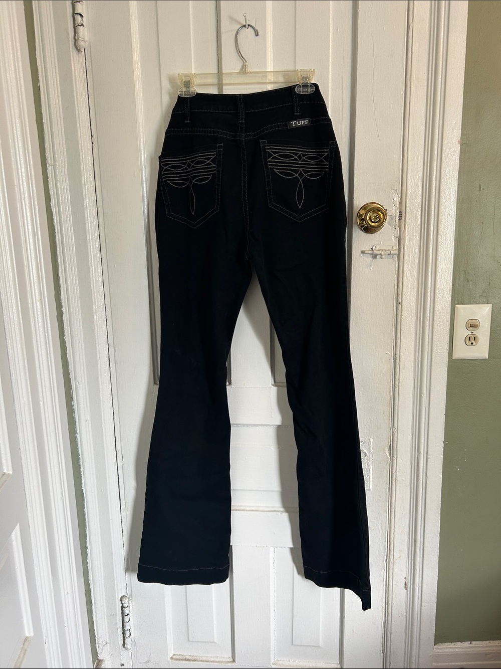 Cowgirl Tuff Black Bootcut Jeans with Contrast Stitching